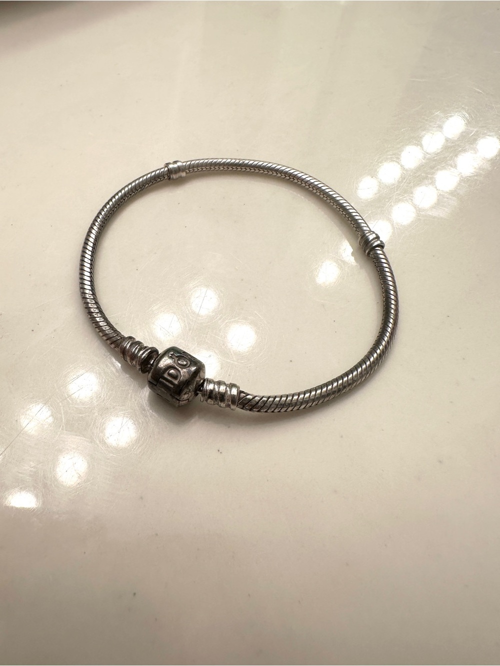 Pandora Silver Snake Chain Charm Bracelet - Silver